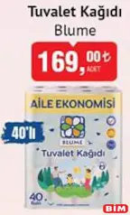 BLUME TUVALET KAĞIDI 40'LI BLUME TUVALET KAĞIDI 40'LI